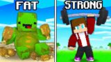FAT Mikey and STRONG JJ Build Battle in Minecraft! – Maizen