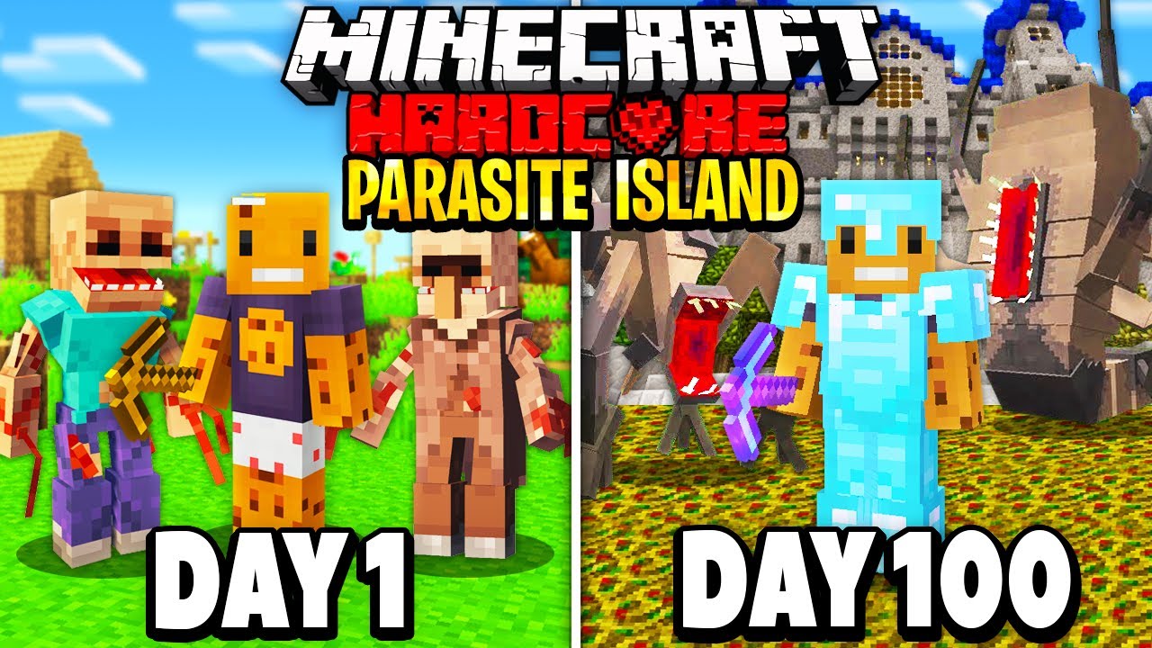 I Survived 100 Days In A Parasite Island In Hardcore Minecraft Minecraft Videos 5273