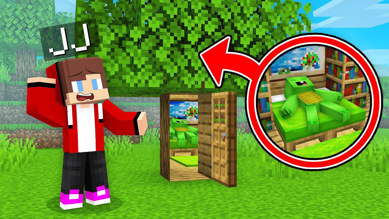 Jj And Mikey Found Secret Tree Base Maizen Parody Video In Minecraft Minecraft Videos 2782