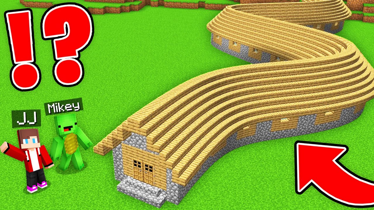 JJ and Mikey Found a CROOKED VILLAGER HOUSE in Minecraft Maizen ...