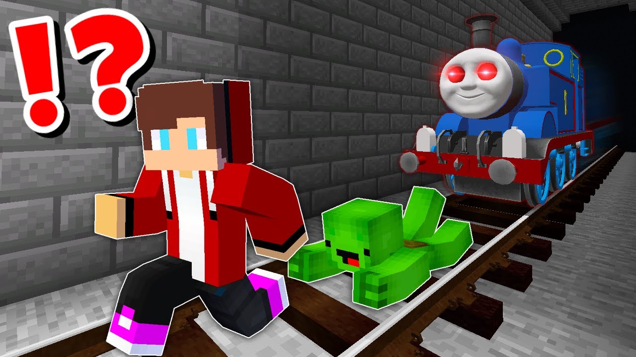 JJ and Mikey VS Horror Thomas Train CHALLENGE in Minecraft / Maizen ...