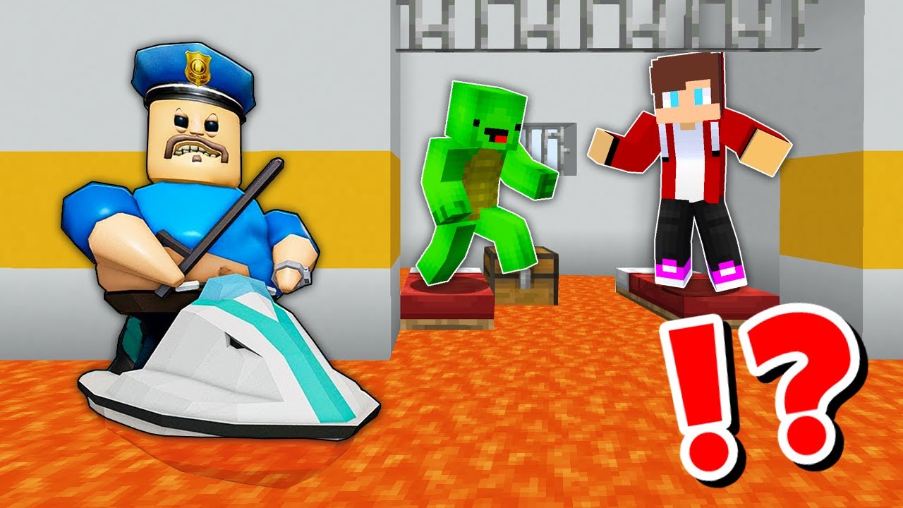 JJ and Mikey in ROBLOX LAVA BARRY'S PRISON CHALLENGE in Minecraft ...