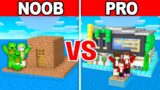 Mikey Family and JJ Family – NOOB vs PRO : Water House Build Challenge in Minecraft (Maizen)