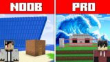 Minecraft NOOB vs PRO: TSUNAMI HOUSE BUILD CHALLENGE