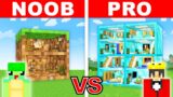 NOOB vs PRO: BLOCK HOUSE Build Challenge in Minecraft