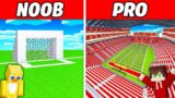 NOOB vs PRO: FOOTBALL STADIUM Build Challenge in Minecraft