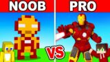 NOOB vs PRO: IRON MAN Build Challenge in Minecraft