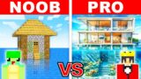 NOOB vs PRO: MODERN HOUSE ON WATER Build Challenge in Minecraft!