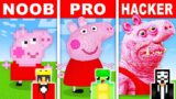 NOOB vs PRO: PEPPA PIG STATUE HOUSE Build Challenge in Minecraft