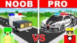 NOOB vs PRO: POLICE CAR House Build Challenge In Minecraft!