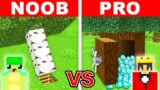 NOOB vs PRO: SECRET SECURE TREE HOUSE Build Challenge in Minecraft!