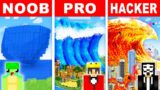 NOOB vs PRO vs HACKER: TSUNAMI HOUSE Build Challenge in Minecraft