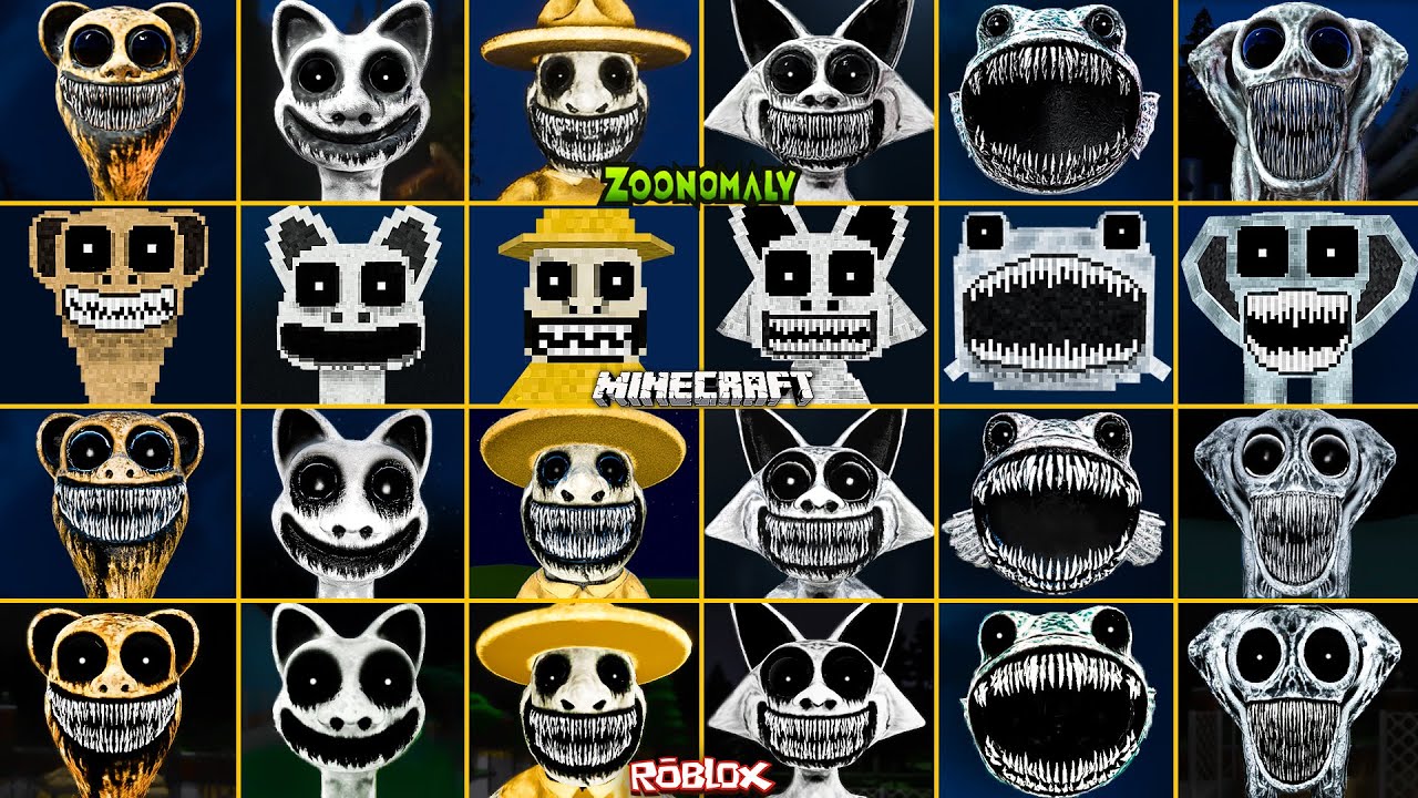 Zoonomaly EVOLUTION of ALL JUMPSCARES in All Games (Minecraft, Roblox ...