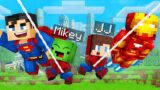 Baby Mikey & Baby JJ Joined Superheroes Family in Minecraft (Maizen)
