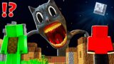 How Creepy CARTOON CAT BECAME TITAN and ATTACK JJ and MIKEY TOWN at 3:00am ? – in Minecraft Maizen