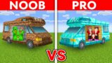MIKEY vs JJ Family – Noob vs Pro: RV HOUSE Build Challenge in Minecraft