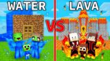 Mikey WATER vs JJ LAVA FAMILY Survival Battle in Minecraft (Maizen)