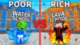 Mikey WATER vs JJ LAVA School in Minecraft (Maizen)