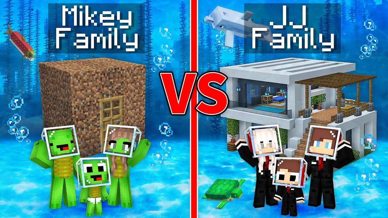 Mikey vs JJ UNDERWATER FAMILY Survival Battle in Minecraft (Maizen ...