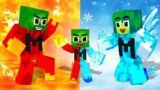 Monster School : Zombie x Squid Game FIRE DAD & ICE MOM – Minecraft Animation