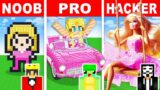 NOOB vs PRO: MODERN BARBIE GIRL STATUE HOUSE Build Challenge in Minecraft!