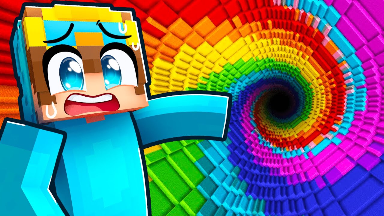 RAINBOW SPIRAL DROPPER in Minecraft! (Custom Map) - Minecraft videos