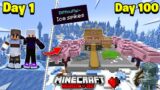 We Survived 100 Days In *Ice spikes Biome* Only World In Minecraft Hardcore