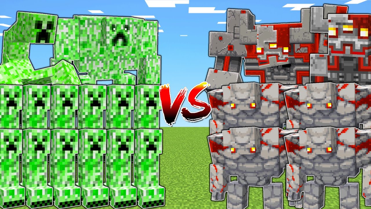 Creepers Vs Redstone Golems In Mob Battle Minecraft Videos 4706