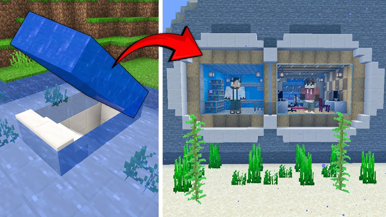 How To Build A MODERN UNDERWATER SECRET BASE in Minecraft (tagalog ...