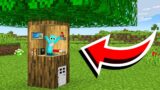 How To Build a TINY SECRET BASE Inside a TREE in Minecraft!