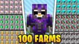 I Built 100 FARMS in Minecraft Hardcore…