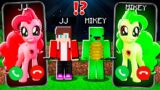 JJ Creepy Little Pony vs Mikey Little Pony CALLING to JJ and MIKEY ! – in Minecraft Maizen