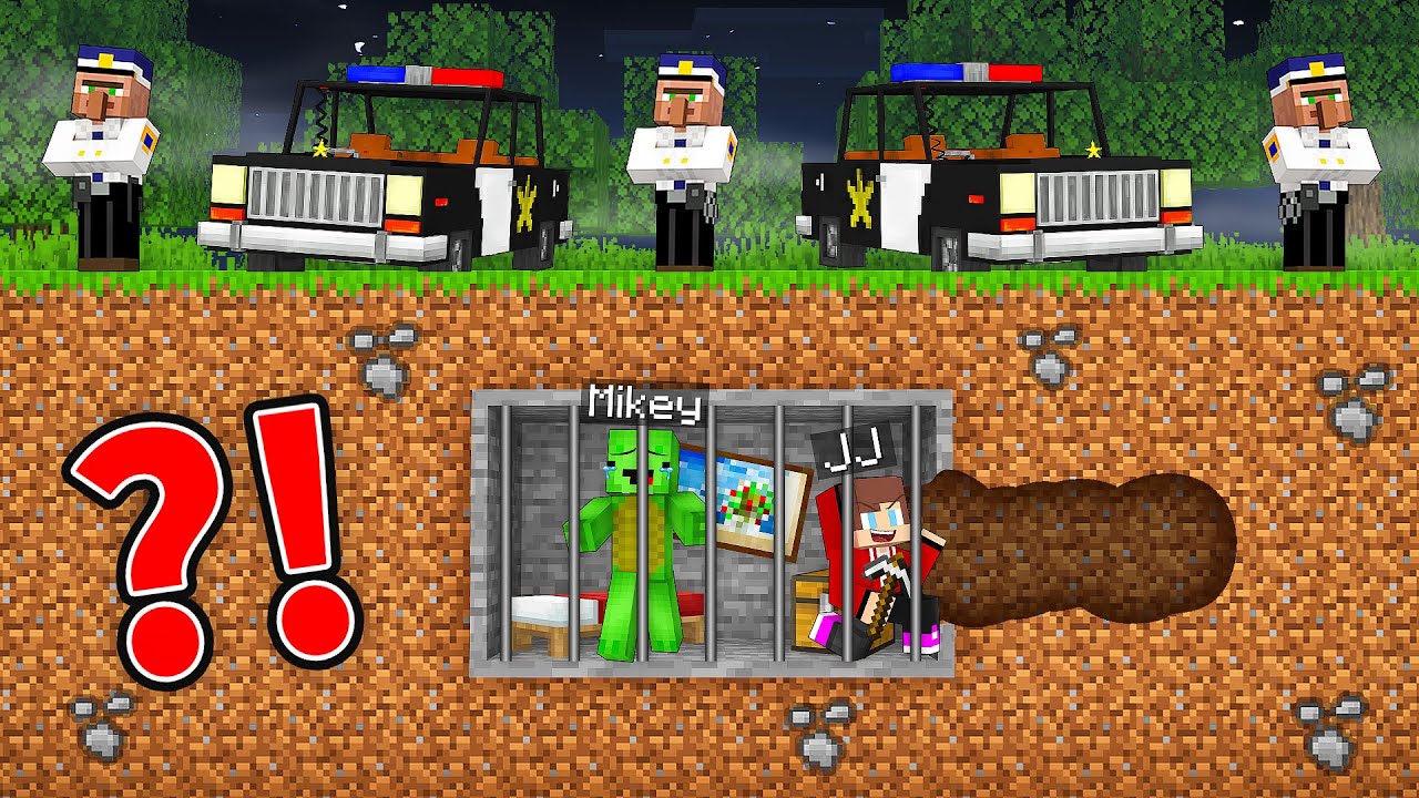 JJ and Mikey Escaped From the Underground Prison in Minecraft (Maizen ...