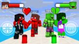 JJ and Mikey HULK LOVE Game – Green Hulk vs Red Hulk – Maizen Minecraft Animation