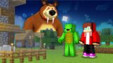 JJ and Mikey VS SCARY BEAR and MASHA in Minecraft Maizen animation