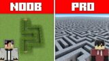 Minecraft NOOB vs PRO: IMPOSSIBLE MAZE BUILD CHALLENGE