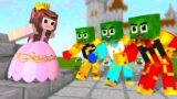 Monster School : Zombie x Squid Game THE PRINCESS & 3 BODYGUARDS – Minecraft Animation