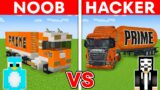 NOOB vs HACKER: PRIME TRUCK House Build Challenge in Minecraft