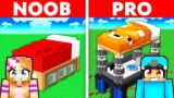 NOOB vs PRO: SECRET BED HOUSE Build Challenge in Minecraft!