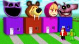 PEPPA & MASHA and BEAR Security Houses vs JJ and Mikey POlice FBI STORY in Minecraft Mazien Feat