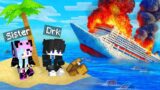 Survive The Cruise Ship CRASH on Desert Island in Minecraft !