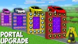 Which SUPER CAR PORTAL UPGRADE IS BETTER in Minecraft ? SECRET CAR PORTAL !