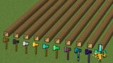 Which all axe and MultiAxe is faster in Minecraft experiment ?