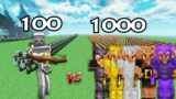 100 Mutant Skeleton Vs 1000 Piglin Brute | Minecraft