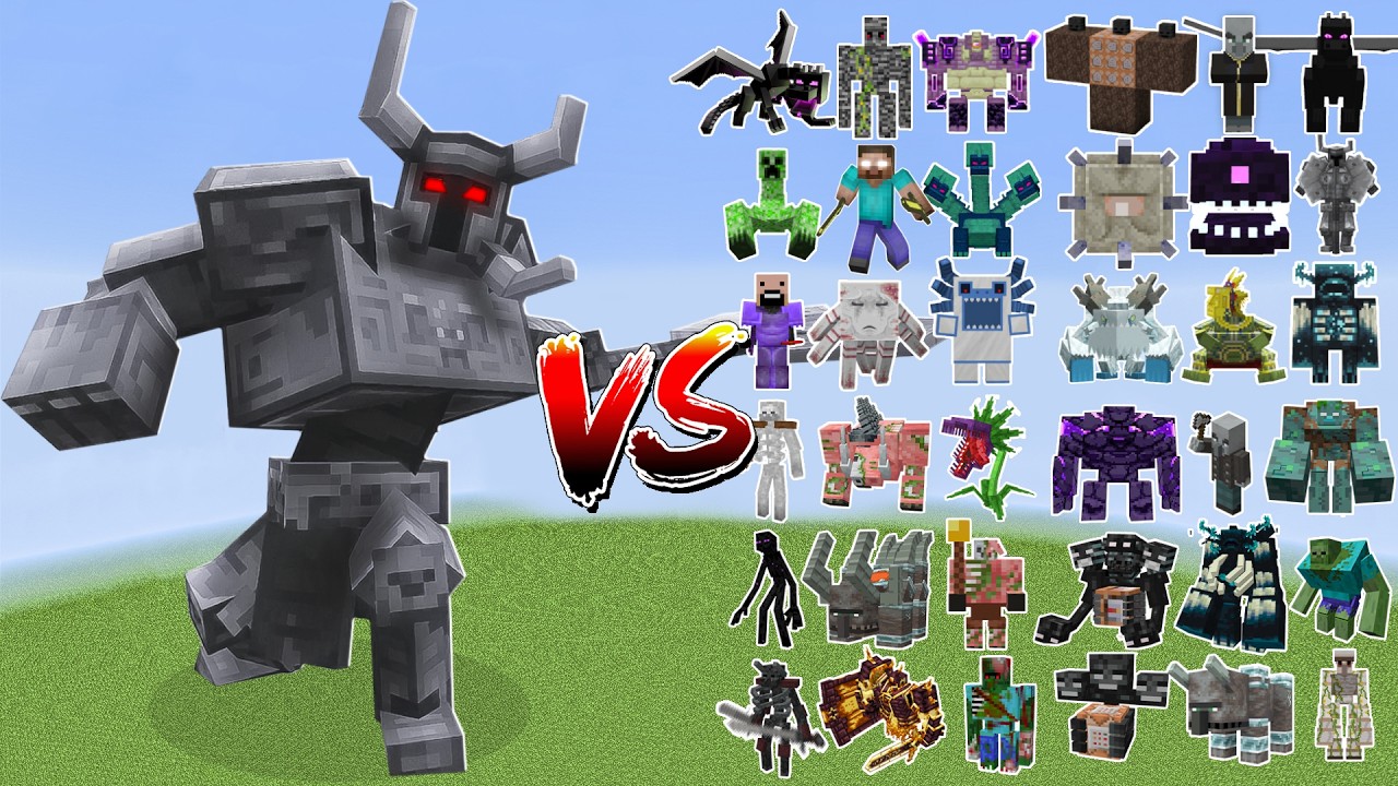 Ferrous Wroughtnaut vs All Minecraft Bosses - Minecraft Mob Battle ...