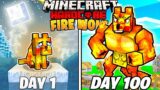 I Survived 100 DAYS as a FIRE WOLF in Minecraft Hardcore World… (Hindi) || AB