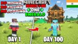 I Survived 100 Days on 1 EMERALD in Minecraft Hardcore (HINDI)