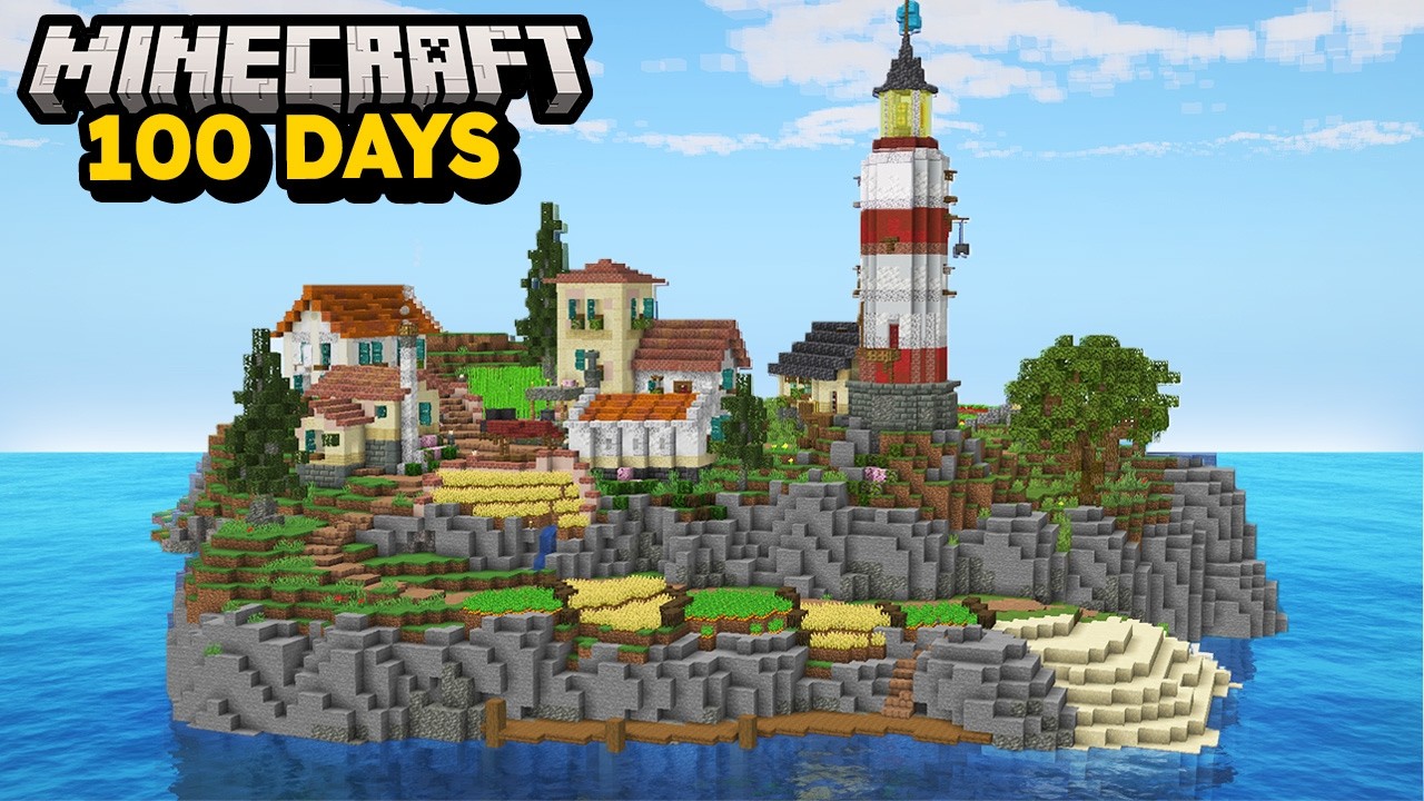 I Survived 100 Days on a Survival Island Minecraft - Minecraft videos