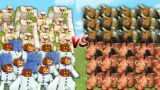 IRON GOLEM & SNOW GOLEM vs RAVAGER & HOGLIN in Minecraft Mob Battle