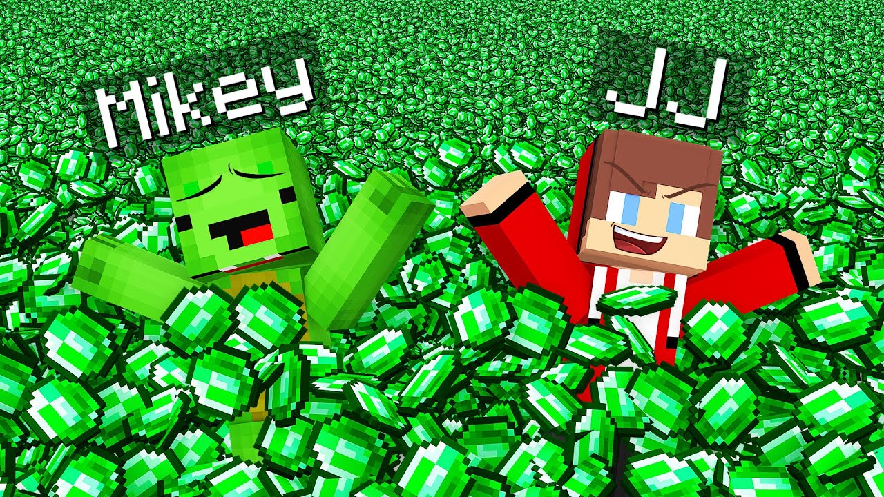 Mikey and JJ Have 1,000,000 Emeralds in Minecraft (Maizen) - Minecraft ...